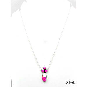 Collier en argent sterling et Mohave style Southwest, motif floral, en forme de barbe à papa, cadeau pour toutes les occasions, fabriqué en alliage de zinc durable - Product Image 1