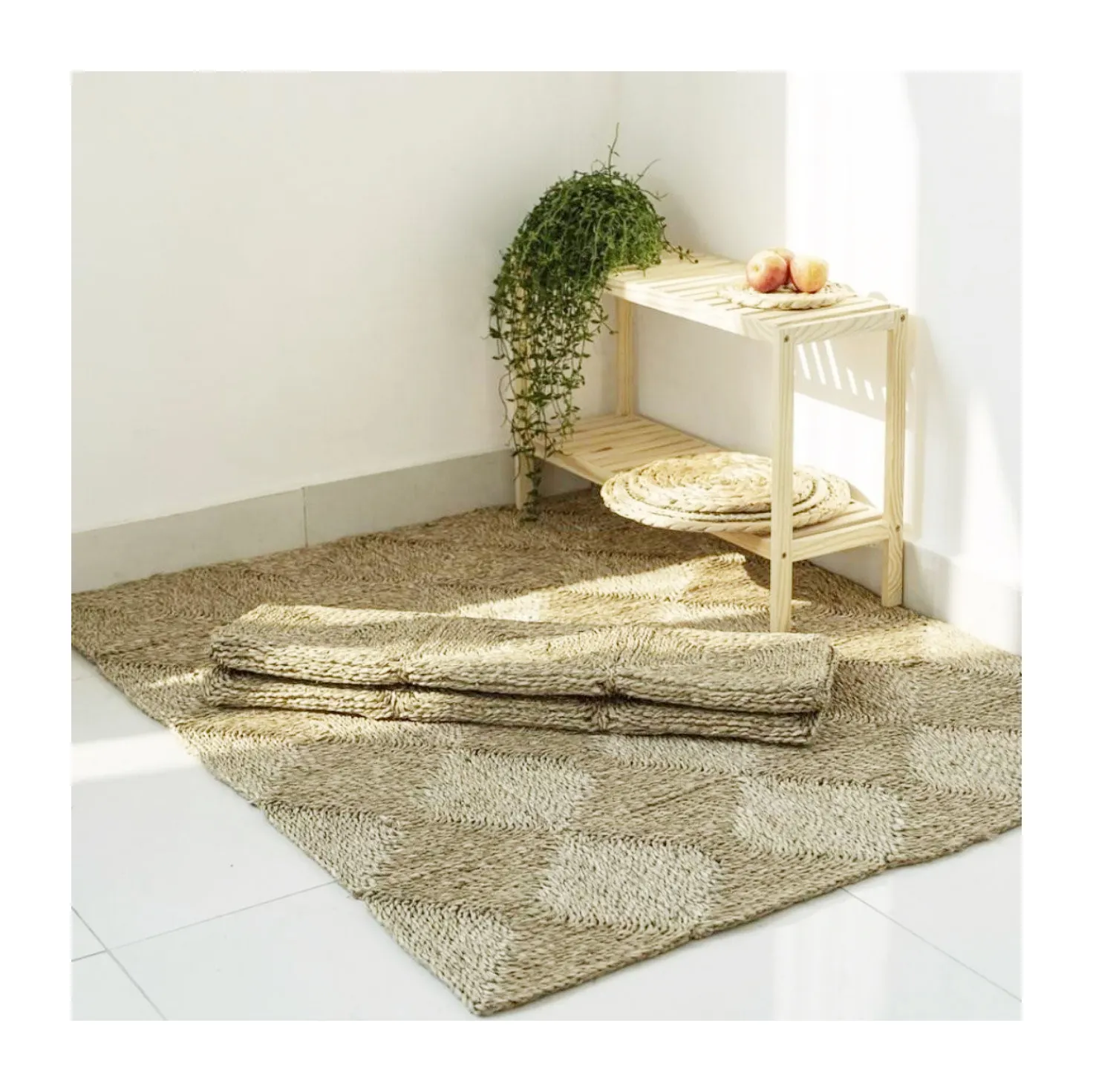 Eco-friendly unique large rectangle seagrass carpet rugs handmade floor mat handwoven runner carpets for room decor