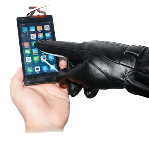 Gants d'hiver coupe-vent en cuir imperméable du Pakistan - Product Image 2