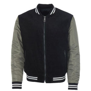 แจ็กเก็ตเลตเตอร์แมนแบบพรีเมี่ยมแจ็คเก็ตทีมเบสบอลมหาวิทยาลัยแจ็กเก็ตมีแขนเสื้อหนังแท้สำหรับผู้ชาย - Product Image 3