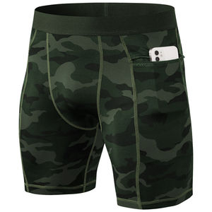 <b>Camo</b> Printed <b>Men's</b> Compression <b>Shorts</b> with Elastic Waist Breathable Quick Dry & Anti-UV for Fitness Running - Product Image 1