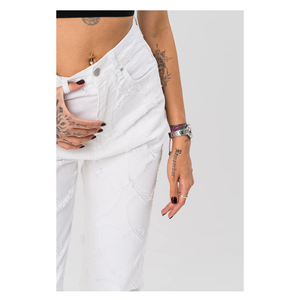 Pantalones de mezclilla holgados de algodón informales para mujer, vestidos transpirables de estilo recto, bonito cinturón, decoración para trajes diarios para niñas - Product Image 3