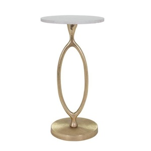 Venta caliente Diseño moderno Mesa de esquina de aluminio dorado Construcción elegante Durable para uso duradero Muebles de sala de estar - Product Image 3