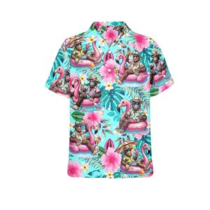 Hawaiian Floral Cotton Linen <b>Button</b> <b>Shirt</b> Breathable Poplin for Summer Formal Wear Vacation Tropical Holiday Beach Anti-Wrinkle - Product Image 5