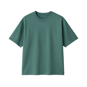 Camiseta Larga de Punto Negra Sólida, 100% Algodón, con Logotipo Personalizado, Cuello Redondo, Antiarrugas, Manga Corta para Hombre - Product Image 3