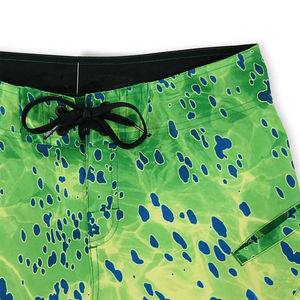 Shorts de pêche décontractés personnalisés OEM à séchage rapide en polyester hybride élastique avec logo et impression numérique pour le fitness - Product Image 3