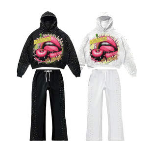 Survêtements unisexes en molleton lourd de haute qualité 300 g/m² 100% coton Streetwear personnalisé - Product Image 4