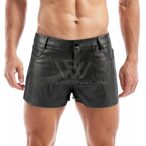 Short en cuir décontracté sur mesure pour hommes, couleur unie, nouveau style directement du Pakistan - Product Image 1
