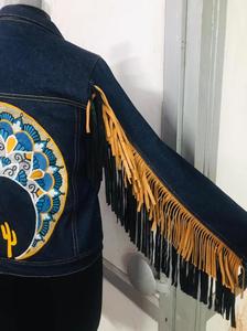 Chaqueta Vaquera Étnica Hecha a Mano para Mujer - Product Image 3