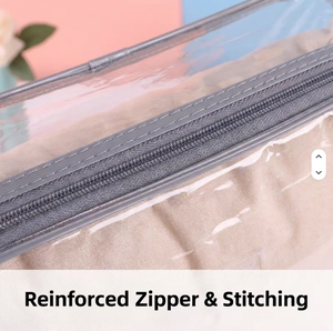 Reusable Transparent PVC 4 Side Gussets Storage Duvet Bed Set and Pillow Bag With Patch Handle For Household Use PVC Bag - Product Image 3