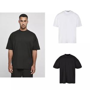 Camiseta extragrande con cuello simulado para hombre, 100% algodón liso con hombros caídos - Product Image 1