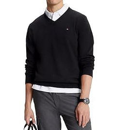 Pull-over col en V personnalisé OEM/ODM pour hommes 100% coton pulls pour hommes anti-rides anti-rétrécissement respirant Collection Hiver 2025 - Product Image 3