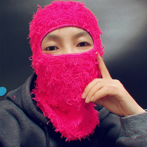 Cheapest INS Style Wholesale Grassy Balaclava Distressed Balaclava Ski <b>Mask</b> Winter Knit Ski <b>Mask</b> DDP Shipping - Product Image 3