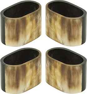 Rond de serviette Matériau en corne naturelle Dernière conception pour les accessoires de table de fête Anneau de maintien de tissu - Product Image 3