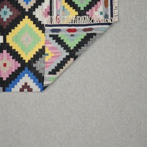 Alfombra Kilim Hecha a Mano, Ecológica, con Patrón Abstracto, Tejido Plano, de Lana, para Sala de Estar, Estilo Boho Tribal Moderno - Product Image 5