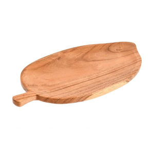 Assiette et plat à biscuits en bois de teck de forme ronde plateau et plateau de nourriture en bois de grande taille de conception la plus récente - Product Image 6