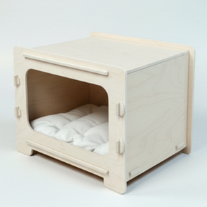 Usine de meubles Oem en bois pour chat Maison de chat en bouleau du Vietnam certifiée Fsc Conception d'emballage plat écologique AC12 - Product Image 2