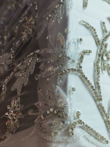 ผ้าตาข่ายปักลูกปัดมือหรูหราสำหรับเสื้อผ้าลูกไม้ทอใช้สำหรับงานแต่งงาน - Product Image 2