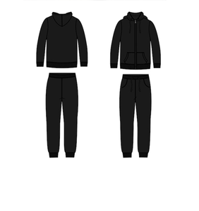 Survêtement à capuche pour homme, fabriqué à partir d'un tissu unique, manches longues, style à revers, style col à capuche - Product Image 1