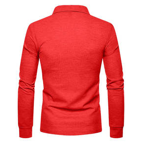 Polo en coton tricoté pour homme, manches longues, conçu pour le travail de bureau, le style décontracté et le style de week-end - Product Image 6