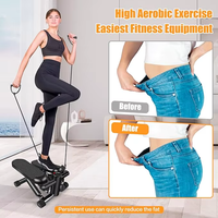 Mini stepper d'exercice pour la salle de sport, appareil de fitness aérobie pour la marche, machine ABS avec bande de résistance et coussin