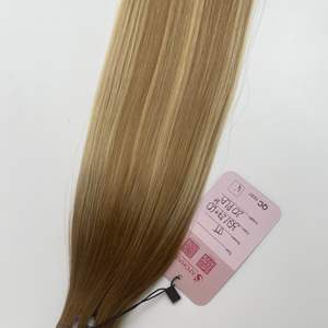 Qualité de luxe 100% Remy Top Virgin Extension vietnamienne 20 pouces droite 20/27 + 60 Balayage trame couleur Machine frisée 1B Raw - Product Image 2