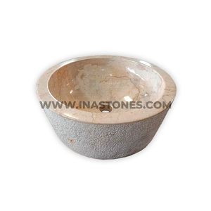 Lavabo en marbre minimaliste esthétique indonésien, produit de décoration intérieure - Product Image 1