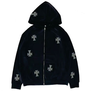 Survêtement pour homme tendance, entièrement personnalisé, OEM, avec strass, design exclusif, matière respirante pour l'hiver, prix avantageux - Product Image 4