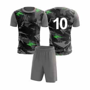 Camisetas de fútbol para adultos, conjuntos de uniformes cortos con impresión de transferencia de calor, corte automatizado, 100% poliéster, transpirable, de secado rápido - Product Image 5