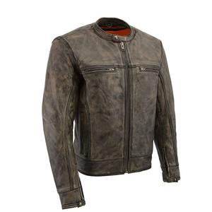 Veste de moto en cuir chaude d'hiver pour hommes, imprimée, coupe-vent de grande taille, équipement de protection pour l'équitation - Product Image 5