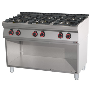 Estufa de Gas HP 120 de 6 Quemadores con Gabinete para Cocinas, Ranges de Alta Potencia - Product Image 1