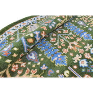 Tapis rond moderne fait main en laine de Nouvelle-Zélande Tapis d'intérieur floral confortable pour usage domestique avec support en latex - Product Image 4