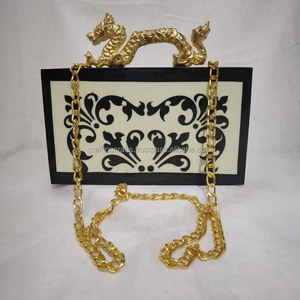 Bolso de Mano de Resina Personalizado de Lujo Indio, Pintado a Mano, Modelo Clutch, Bolsos de Hombro de Crafting Crafts, Modelo CTR - Product Image 2