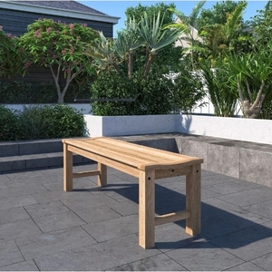 Banc sans dossier en teck pour extérieur, fabriqué en Indonésie - Product Image 3