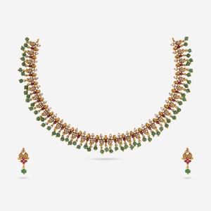 Wedding-Ready Antique Zinc Alloy Flower <b>Necklace</b> with <b>Ruby</b>-Zircon Stones 182700 - Product Image 1