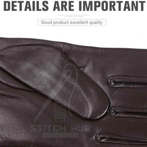 Gants en cuir respirants pour hommes de haute qualité Conception personnalisée Style uni pour vêtements d'hiver décontractés-Vente en gros - Product Image 6