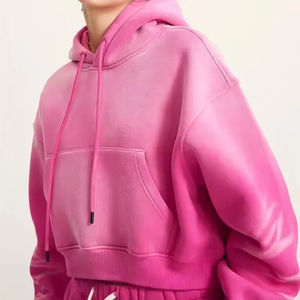 2025-26 sweats à capuche pour femmes Streetwear de style le plus chaud sweat à capuche lavé à l'acide avec veste d'hiver avec broderie en détresse zippée - Product Image 3