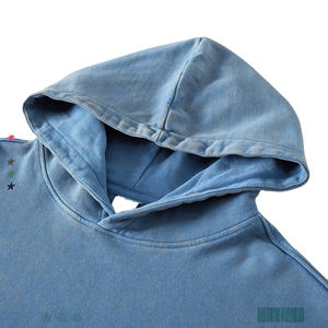 Sudadera con capucha lavada con ácido de piedra de alta calidad, serie High Street, suéter viejo, sudadera Vintage lavada con piedra de gran tamaño - Product Image 5