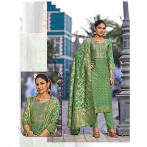 Conjunto de traje de algodón de uso diario elegante de alta calidad con Dupatta estampado geométrico para fiestas disponible en cantidad a granel - Product Image 1