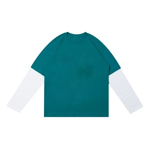 T-shirt à double manches | Mélange doux de coton et d'élasthanne Finition lavée aux enzymes | Anti-boulochage respirant extensible et parfait pour une tenue décontractée - Product Image 5