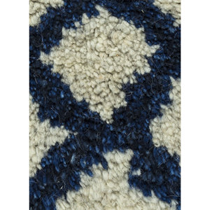 พรมขนสัตว์ถักมือสีเบจและสีน้ำตาลลายเรขาคณิตสำหรับห้องนั่งเล่น ทางเข้าบ้าน และห้องนอน-PKWL-311 - Product Image 2