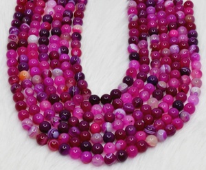 Premium Natural Healing Banded AgatePink 8mm <b>Stone</b> Beads Round for Meditation Fashion Jewelry - Product Image 4