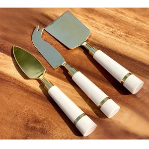 Elégant et élégant manche en pierre outil à fromage argenterie vaisselle en acier inoxydable ensemble de couteaux à fromage fourchette épandeur spatule ustensiles de cuisine - Product Image 1