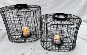 Elegantes candelabros de hierro hechos a mano, elegantes farolillos de Metal, tarros, capa de polvo negro, accesorios decorativos para el hogar para Navidad - Product Image 5