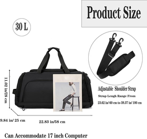 Servicio OEM ODM Diseña tus propias bolsas de lona Diseño versátil Hecho Comodidad Característica Bolsa de equipaje con bolsillos personalizados - Product Image 4