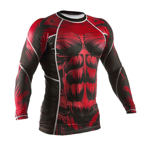 Camisas de compresión de Spandex con estampado de sublimación para hombre de alta calidad, para gimnasio, surf, buceo, buen diseño, 100%, venta al por mayor, nuevo Rash Guard - Product Image 6