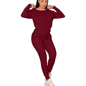 Chándal personalizable de 2 piezas de invierno para hombre, 100% de algodón, camisetas de manga larga tejidas transpirables y pantalones para correr - Product Image 5