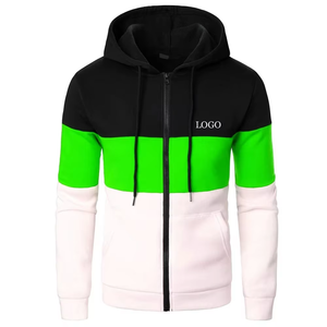 Sudadera con capucha de hombre de manga larga azul cielo superventas de excelente calidad disponible en fábrica cremallera completa con dos bolsillos Twin Color - Product Image 1