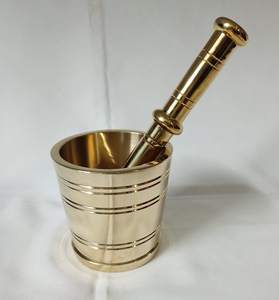 Brass Khalbatta Imam Dasta Kutni Okhli Kitchen Masher <b>Mortar</b> & Pestle Set Metal Masher Khallad - Product Image 4