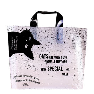 Bolsas de correo de polietileno reciclables Válvula Flexiloop Mango Bolsas de embrague personalizables Asas de plástico transparente Serigrafía - Product Image 3